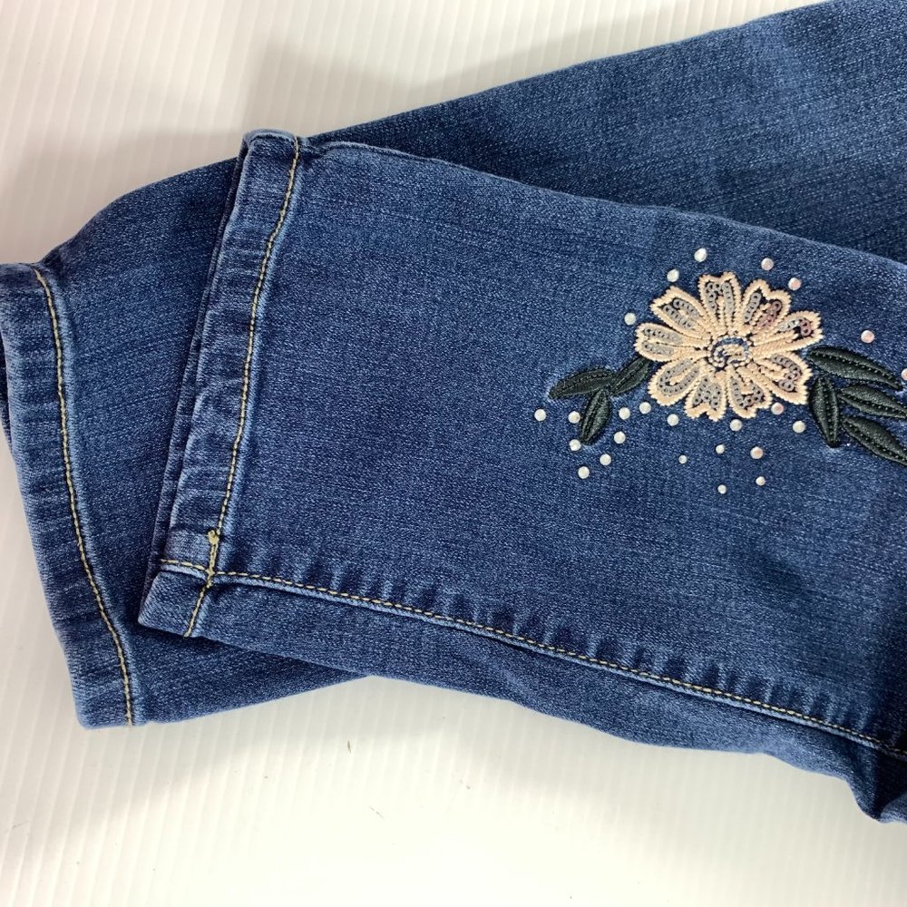 Est 1946 Denim Womens Jeans Size 8 Stretch Blue Bling Embroidery Rhinestones - Picture 7 of 10